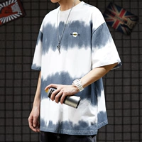 Японская парная одежда для влюбленных, футболка, короткий рукав, оверсайз, градиент