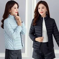 2019 thu đông mới xuống đệm bông nữ ngắn phiên bản Hàn Quốc của chiếc áo khoác cotton nhỏ tự canh cỡ lớn là áo khoác mùa đông mỏng - Bông áo phao nữ dáng dài