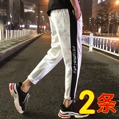 Mùa hè quần Harajuku phong cách chín quần nam Hàn Quốc phiên bản của các chân mỏng quần xu hướng bf cổng gió lỏng 9 điểm quần âu nam