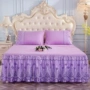 Hàn giường váy công chúa gió màu một mảnh giường trải giường bìa trượt dày 1.8m2 bảo vệ mét nệm - Váy Petti váy giường