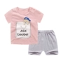 Mùa hè chàng trai và cô gái bông t- shirt quần short phù hợp với bé quần short ngắn tay áo hai mảnh bé thiết lập 0-5 tuổi quan ao babi
