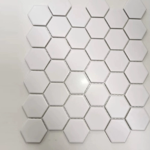 Гексагональная гексагональная керамическая мозаичная плитка телевизор Фоновая настенная паста бассейн с рыба