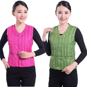 Của phụ nữ mùa thu và mùa đông xuống bông vest trung niên mẹ và bà bông vest áo khoác cũ ấm bông độn quần áo