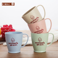 Kiều mạch Rơm Lúa Mì Hand Cup Đơn Giản Miệng Cup Uống Cốc Hộ Gia Đình Trẻ Em Ăn Sáng Sữa Cup 4 Túi