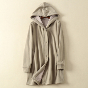 2018 cộng với nhung dày lỏng kích thước lớn bắp cải giá phụ nữ Nhật Bản dài trùm đầu áo gió mùa thu và áo khoác mùa đông phụ nữ