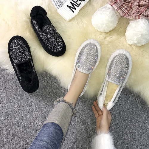 Зимняя универсальная флисовая обувь, туфли на платформе, 2019, популярно в интернете