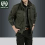 2018 mới cộng với áo khoác nhung nam mùa thu đông mặc áo khoác nam giản dị cỡ lớn dày áo khoác công sở cotton áo khoác nam trung niên