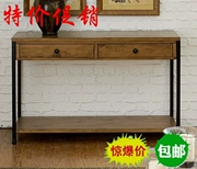 Mỹ LOFT phong cách công nghiệp gỗ rắn rèn sắt hiên bàn đơn giản hiện đại bàn làm việc nội thất sân vườn - Bàn / Bàn