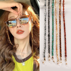 Очки цепи 链条明星同款眼镜链金属钛日本潮复古玳瑁色明星时尚吊坠挂脖链女