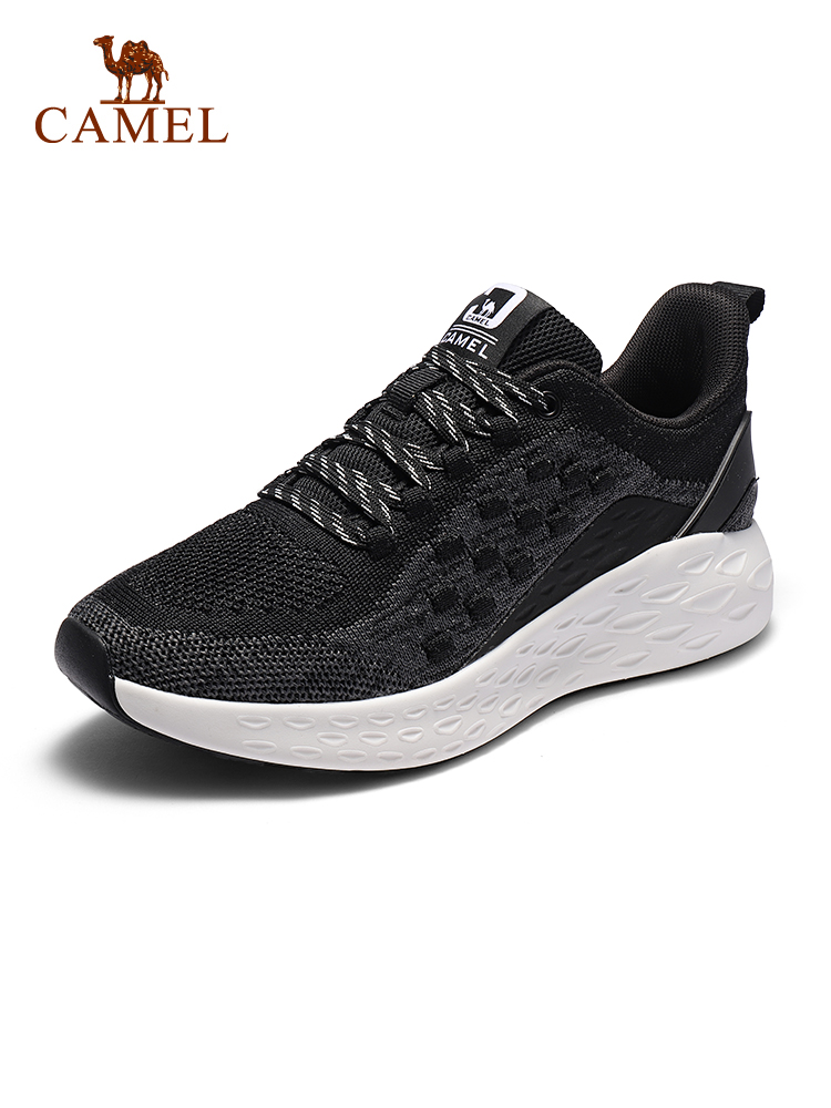 A932318165, Black / White, Men'scamel Men's Shoes gym shoes elastic force comfortable ventilation Versatile Casual shoes light shock absorption Ultra light Mesh surface run shoes
