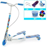 Trẻ em 3-14 tuổi có thể nâng và gấp ba bánh xe flash ếch xe tay ga kéo xe đẩy - Con lăn trượt patinet / trẻ em