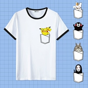 Pikachu Kumamoto Gấu Mèo Giáo Viên Phim Hoạt Hình Anime Quần Áo Mùa Hè Nam Giới và Phụ Nữ Vài Sinh Viên Ngắn Tay Áo T-Shirt