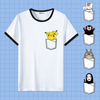 Pikachu Kumamoto Gấu Mèo Giáo Viên Phim Hoạt Hình Anime Quần Áo Mùa Hè Nam Giới và Phụ Nữ Vài Sinh Viên Ngắn Tay Áo T-Shirt các sticker dễ thương