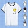 Pikachu Kumamoto Gấu Mèo Giáo Viên Phim Hoạt Hình Anime Quần Áo Mùa Hè Nam Giới và Phụ Nữ Vài Sinh Viên Ngắn Tay Áo T-Shirt các sticker dễ thương
