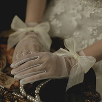Короткие кружевные перчатки с бантиком для невесты, свадебное платье, реквизит для фотографии, простой и элегантный дизайн, новая коллекция