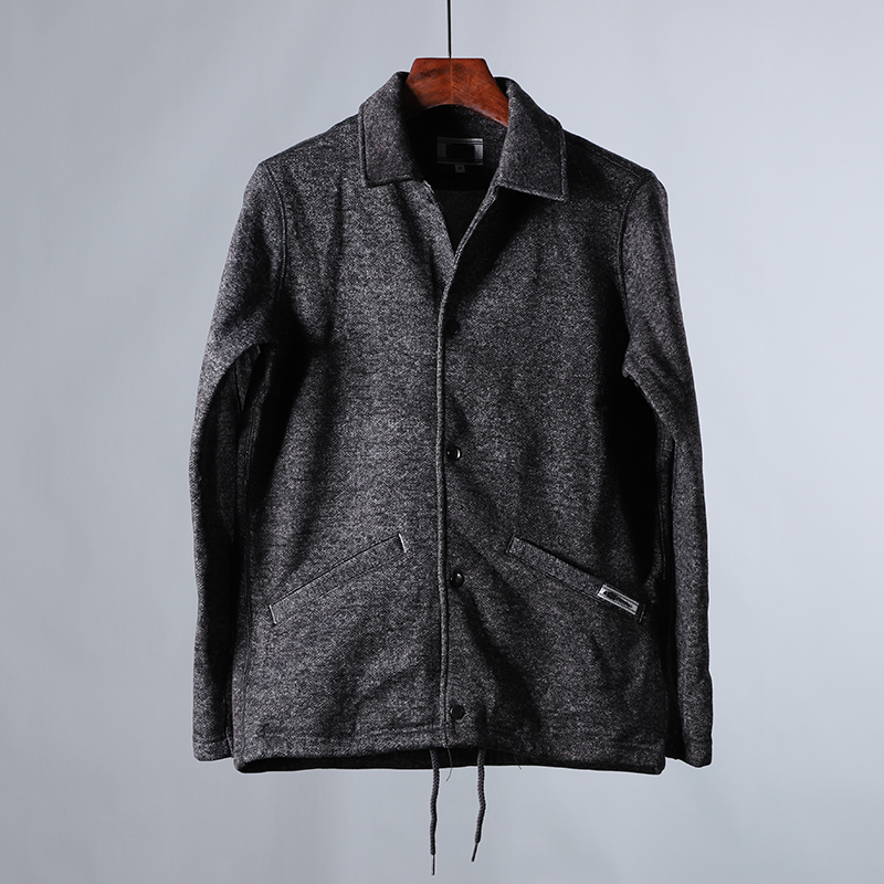 Black GreyPlush Jacket Japanese single youth Korean leisure Self cultivation loose coat Versatile fashion man thickening jacket Autumn and winter