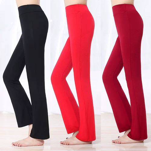 Танцующие штаны, черная одежда для йоги, свободный прямой крой