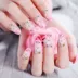 Mang móng tay kết thúc Nail Patch Sparkle Pink Flower Pink Flower Fake Finger Công cụ làm móng 15 - Công cụ Nail bút vẽ nail Công cụ Nail