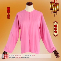 Розовый круглый топ шеи (вымытый хлопок)