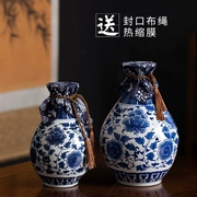 Jingdezhen chai gốm màu xanh và trắng chai hộ gia đình 1 kg rỗng bình rượu trắng niêm phong trang trí bình 2 3 5 kg tải rượu - Rượu vang