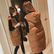 Áo vest nữ mùa thu và mùa đông phiên bản Hàn Quốc của áo dài dày dày bỏ túi lớn