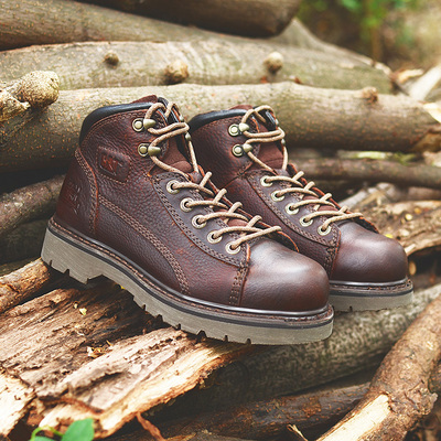 圆头 男士复古潮流男鞋固特异工装鞋头层牛皮伐木鞋潮舒适户外男鞋