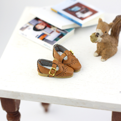 BrownLittle cloth blythe Baby shoes shoes ● full-blown flowers Mystery of ● Square head Single shoes MMKAzoneLatiOB24