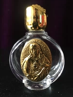 Древний золотой металл резьба Иисус Святой Сердце Святая бутылка с водой А