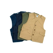 18 mùa thu và mùa đông NONSTOCK retro nặng nề bỏ túi vest vest săn lùng 咔叽 vải dụng cụ vest nam - Dệt kim Vest