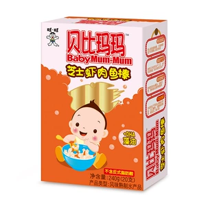 Want Want Bebi Mama Рыбные палочки с сыром и креветками (оригинальный вкус) 240г/коробка