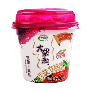 Yili da фруктовые зерно ферментированного молока (клубника и туфтовая) 260 г/чашка