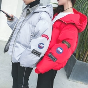 Muxi kid couple cotton mùa đông 2018 mới đẹp trai t lỏng nam Hàn Quốc phiên bản của các dịch vụ bánh mì les Lin cong áo khoác