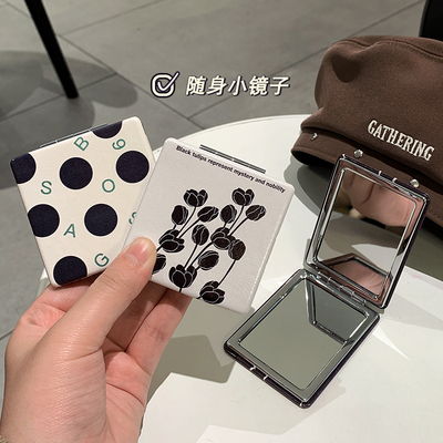 taobao agent Retro advanced folding small portable handheld mirror, high-quality style