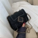 Xiaoxiangfeng Lingge chain bag nữ 2019 phiên bản mới của Hàn Quốc hoang dã túi nhỏ một vai vuông nhỏ lưới màu đỏ nhỏ màu đen túi - Túi xách nữ