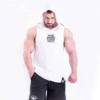 Cơ bắp áo sơ mi anh trai tập thể dục chạy thể thao vest nam trùm đầu không tay t-shirt lỏng đào tạo hoodie shirt với cap áo khoác the thao nữ