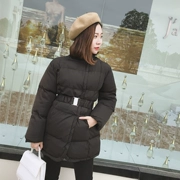Quần áo cotton chống nữ 2018 mới dài phần dày mùa đông Hàn Quốc phiên bản áo khoác cotton thắt lưng áo khoác mỏng xuống
