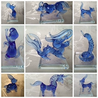 Голубой кристалл двенадцать зодиака+кристаллическая подстанция крыса, корова Тигр кролик -драконь