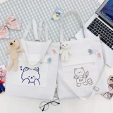 Шоппер, вместительная и большая сумка через плечо, универсальная портативная сумка на одно плечо, сумка для учебы, в корейском стиле, надевается на плечо