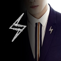 Hàn Quốc Crystal Lightning Men Trâm cao cấp Corsage Retro Suit Pin Cổ áo Joker Phụ kiện huy hiệu - Trâm cài trâm cài áo cao cấp