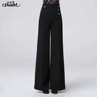 (Три пряжки впереди) Женские брюки Черные тонкие модели
