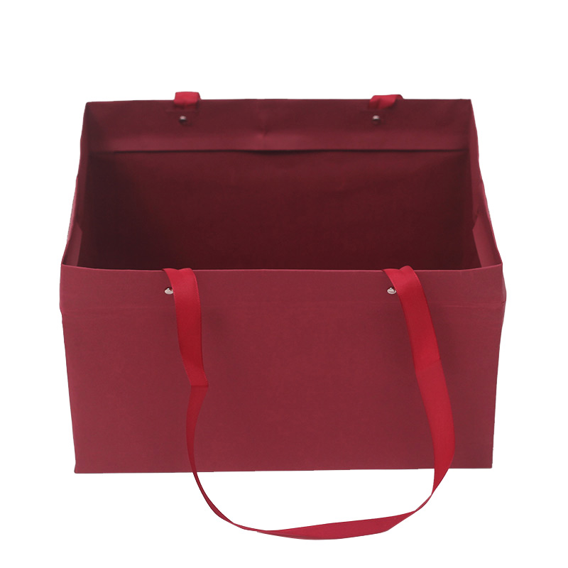 Wine Red Paper BagIns wind originality square Gift box Size number Tanabata Valentine's Day transparent window Flower box Empty box packing box
