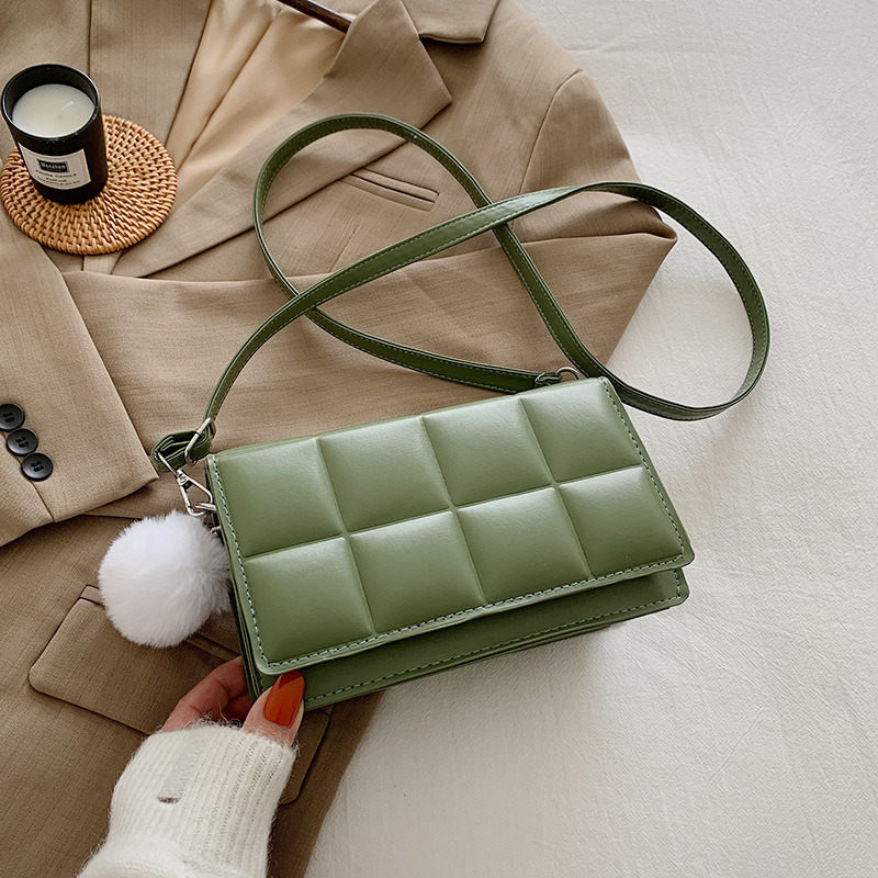 Greenthis year popular Of texture Small bag 2020 new pattern Autumn and winter Versatile The single shoulder bag Female bag Internet celebrity Foreign style The single shoulder bag