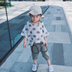 Tong tong nhà 2018 mùa hè mới Hàn Quốc phiên bản của trẻ em sóng điểm vòng cổ lỏng vai túi bé ngắn tay áo sơ mi Áo sơ mi