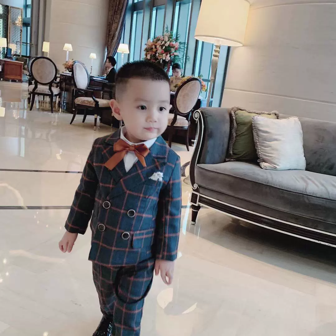 Tete boy hoa cô gái nhỏ phù hợp với một tuổi bé bé năm tuổi ăn mặc kẻ sọc Hàn Quốc phù hợp với phong cách Anh - Váy trẻ em