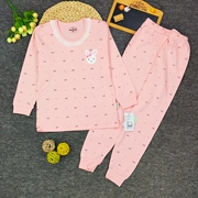Bộ đồ lót cotton cầu vồng nhỏ của Junxiu thiết lập mùa thu và mùa đông cho bé trai và bé gái mặc quần áo mùa thu cho trẻ em lớn