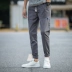 Quần nam phiên bản Hàn Quốc theo xu hướng gió 2018 mới hoang dã tự trồng xà cạp quần học sinh 9 điểm co rút chân nhựa quần âu quần giữ nhiệt nam Crop Jeans