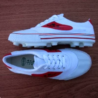 Giày bóng đá chính hãng màu đỏ trắng chính hãng Giày đào tạo Lu Thai giày nam gãy móng mang giày chân mới giày nam thể thao