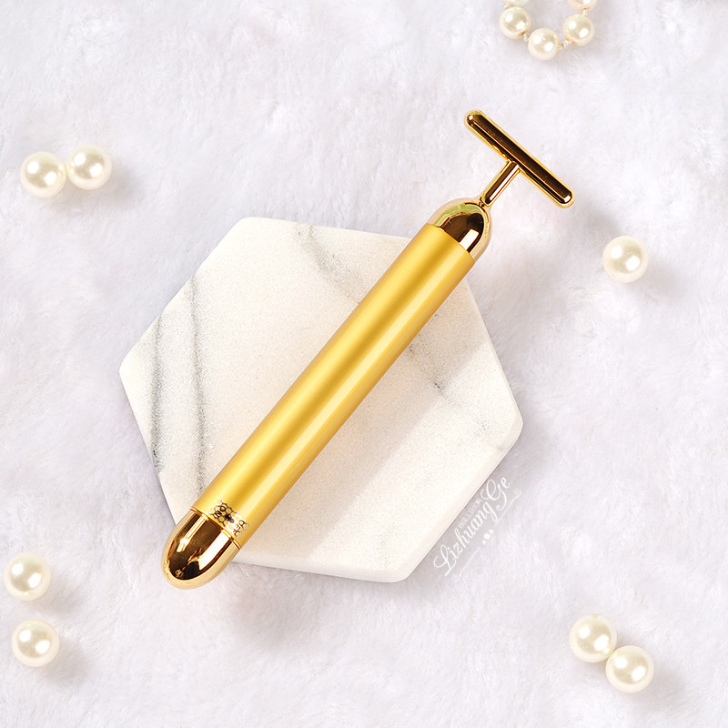 24k金美容棒v脸t型摩器按摩按摩锤子和硕磁疗棒保健锤拍打棒正品