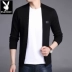 Playboy 2018 Giới trẻ Áo len Áo len Xuân-Thu Áo khoác cardigan Áo dài tay Áo thun mỏng áo len cổ lọ cho nam Cardigan