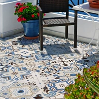 Средиземноморская голубая сельская плитка 200 × 200 ретро -антикварные плитки, лестница садовых балконов плитка пола на пол